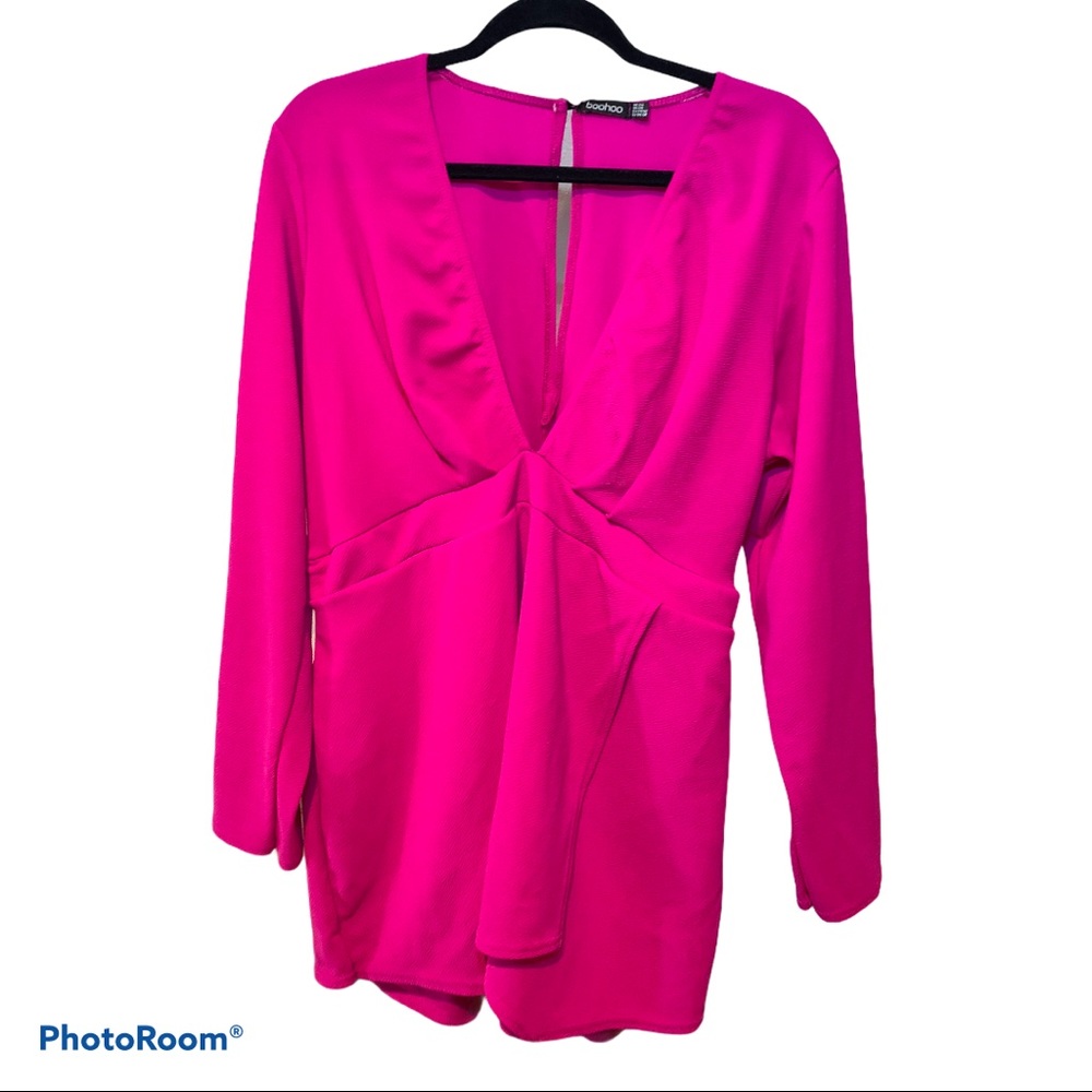 Boohoo Hot Pink Romper Size 20